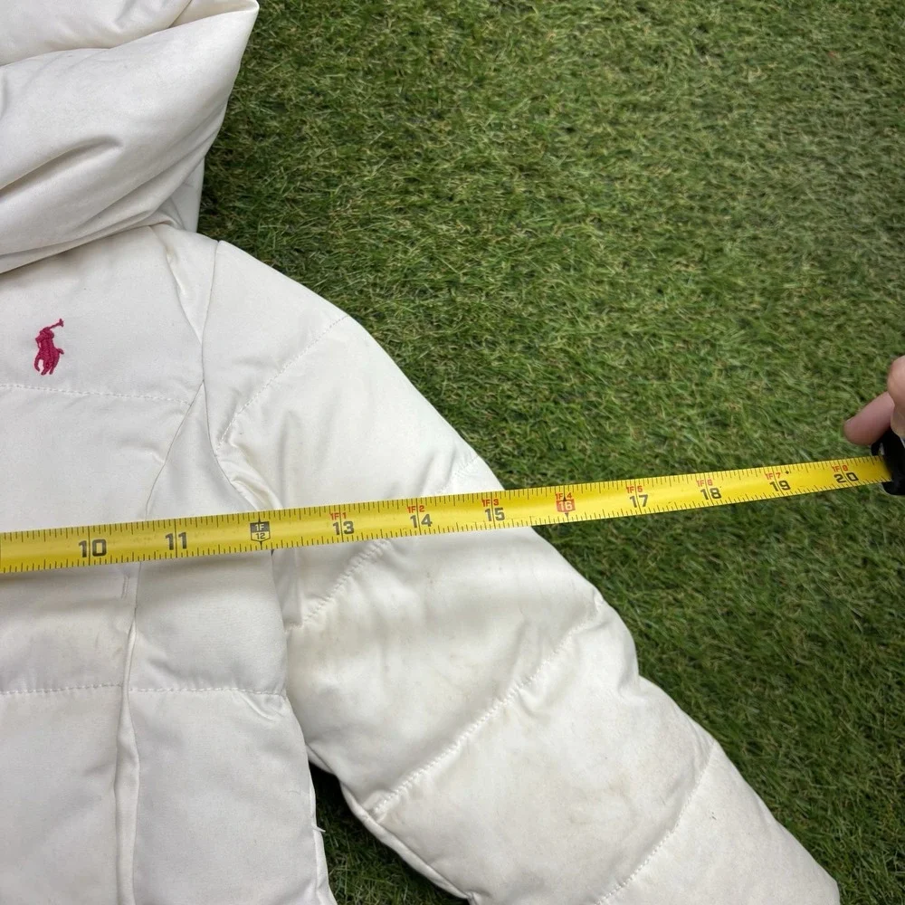 Ralph Lauren Down Jacket Girls 4T Kids Toddler Hooded Peplum Ski Coat Winter